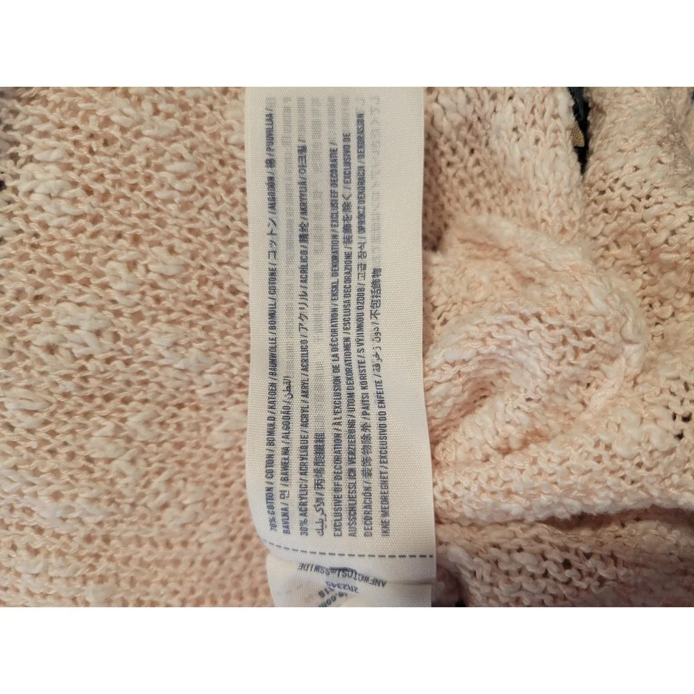 Abercrombie Kids S/M Pink Smiley Face Sweater Summer Cropped‎ Long Sleeve